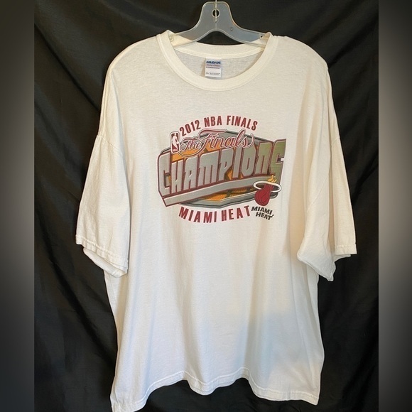 NWOT 2012  NBA Finals White Miami Heat Finals Champion T Shirt Adult 2XLG - Picture 9 of 9